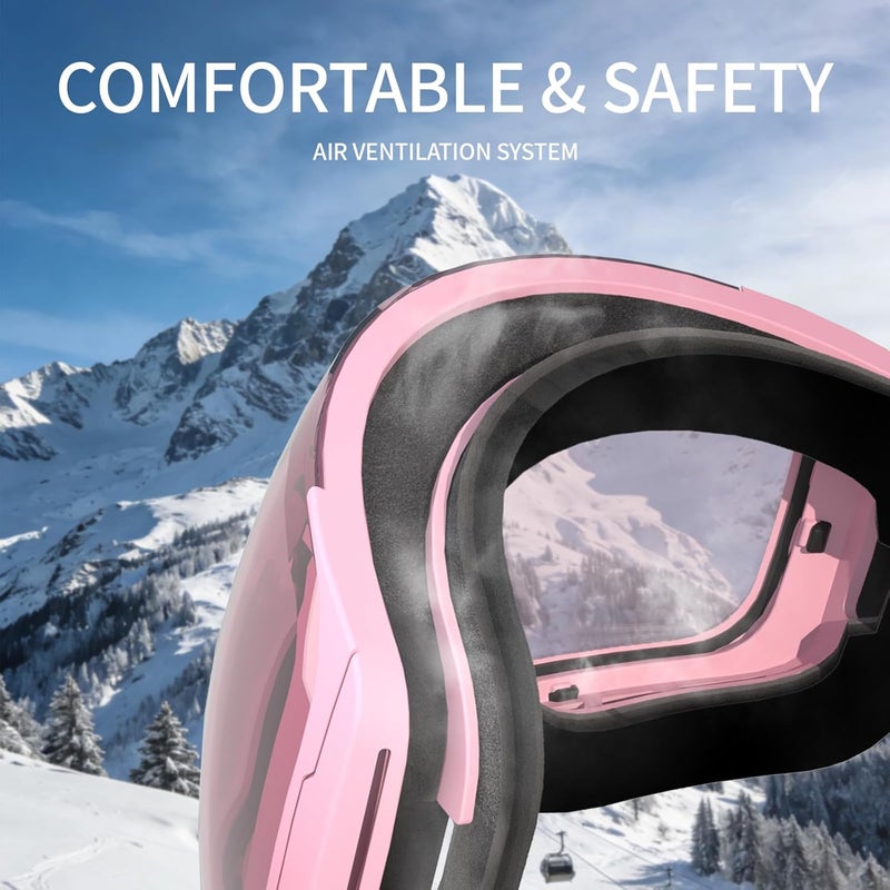 Veltuno Ski Goggles for Men Women Adult & Youth, OTG Snowboard Goggles Anti Fog, Snow Goggles UV Protection Wide Vision - Image 5
